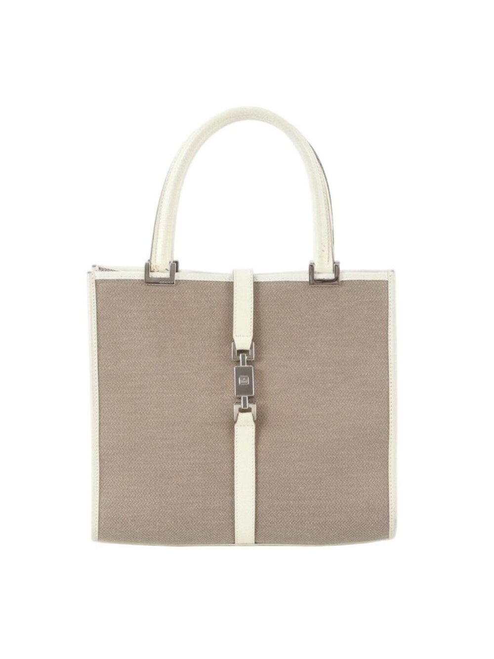 Gucci Jackie 002 Leather Tote Shoulder Hand Silver